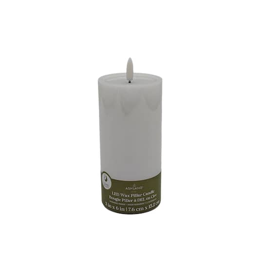 3" x 6" Flickering LED Wax Pillar Candle by Ashland®